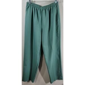 Draper's & Damon's Green Elastic Waist Pull On Dress Pants 12P Lightweight Soft